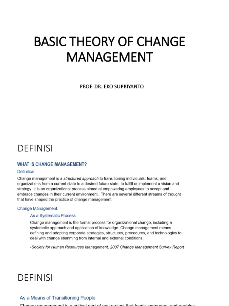 Change Management Theory Overview | PDF | Change Management ...