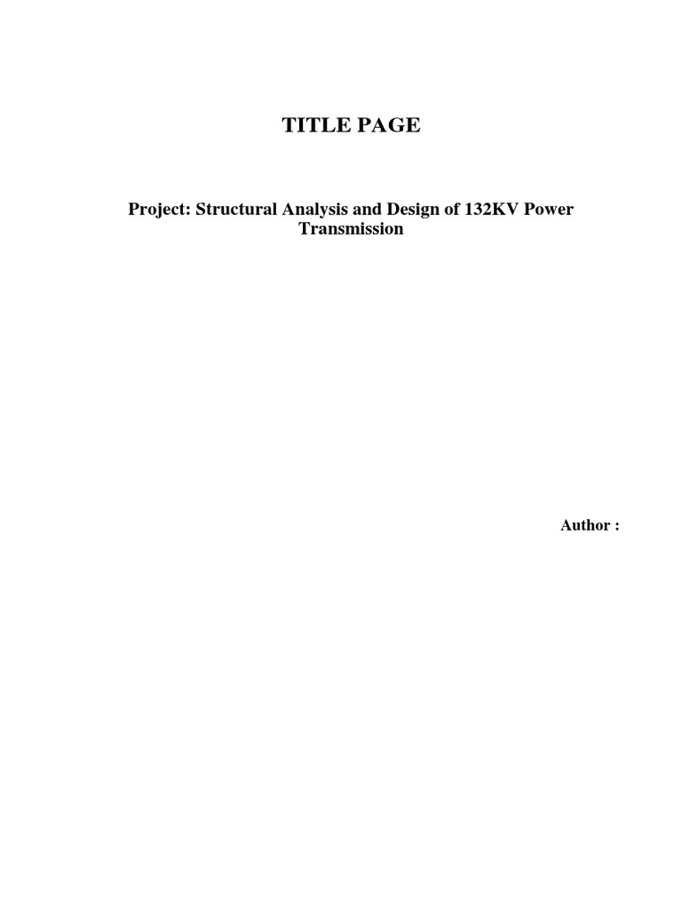 Structural Design of 132KV Transmission | PDF | Structural Analysis ...