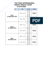 Jadwal Tes Toeic Internasional Ta 2019-2020 Edit