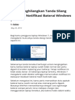 Cara Menghilangkan Tanda Silang Merah Di Notifikasi Baterai Windows 7