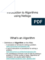 Introduction To Algorithms Using Netlogo