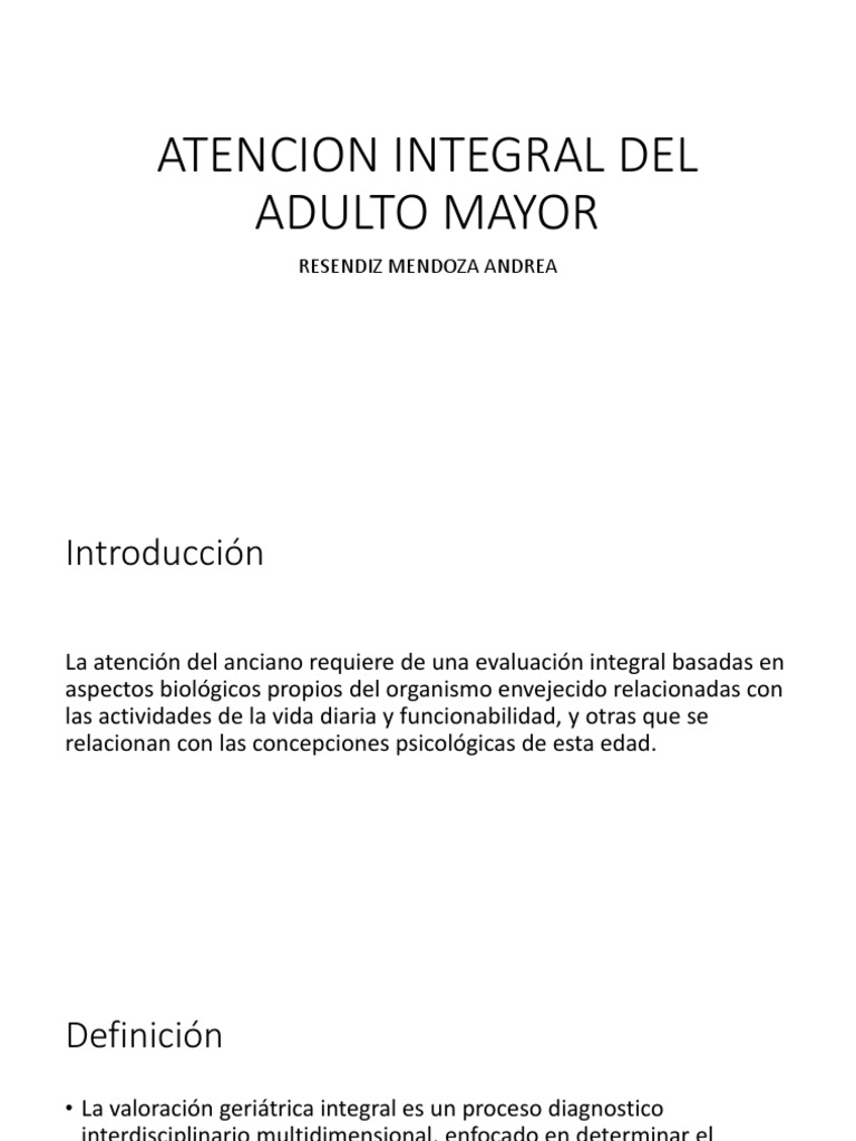 Atención Integral del Adulto Mayor | PDF | Adultos | Vejez