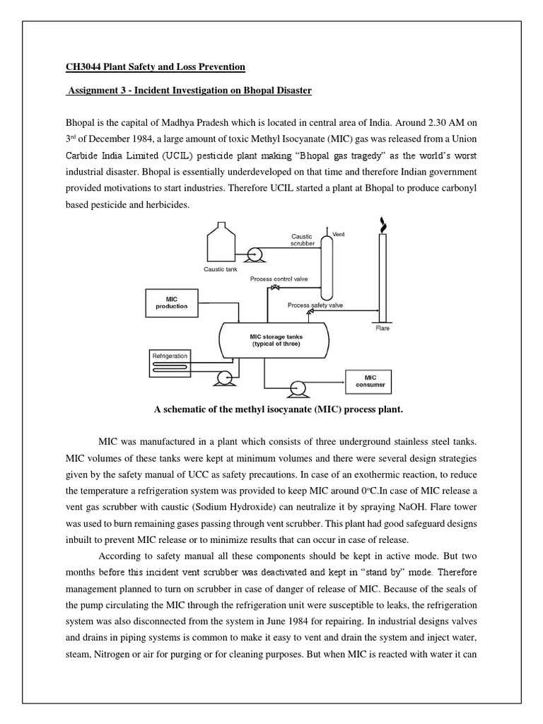 CH3044 Plant Safety and Loss Prevention PDF Safety Chemistry