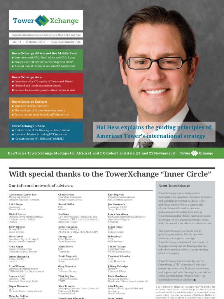 Towerxchange Issue 14 2015 Pdf Telecommunications Companies