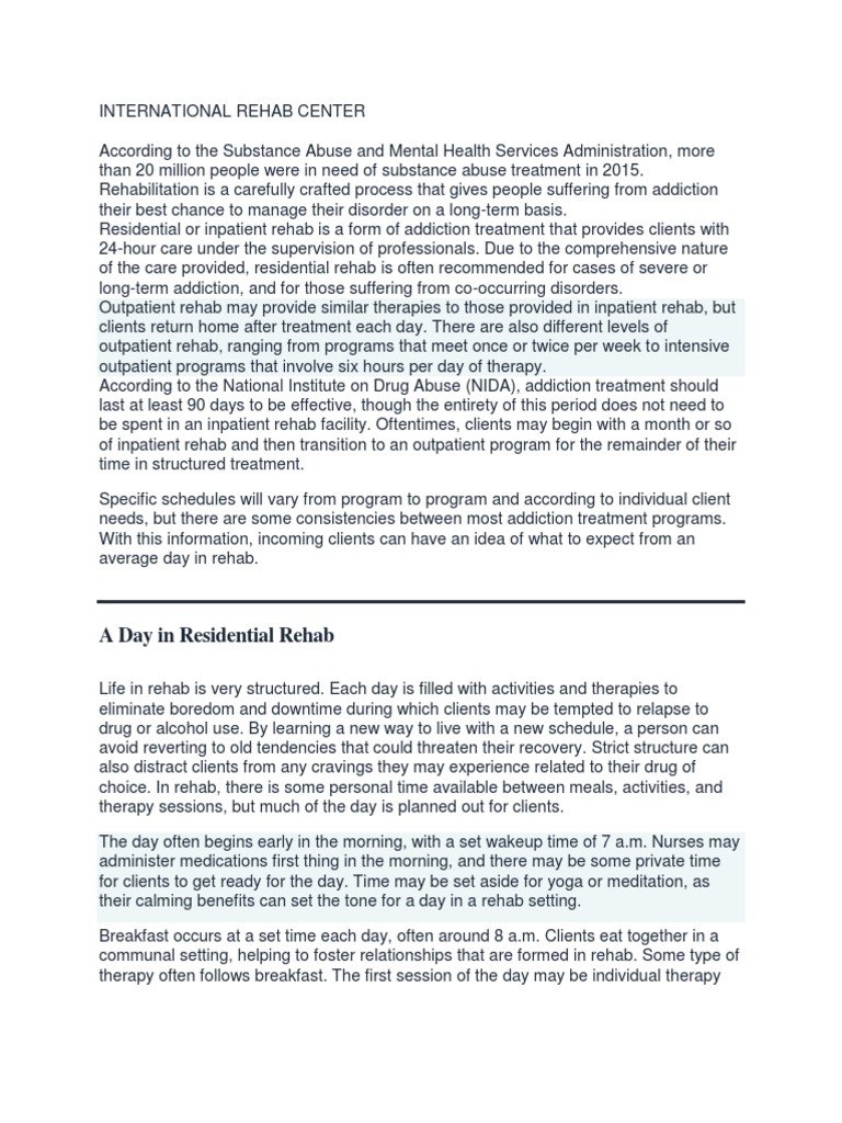 Comprehensive Guide to Rehab Programs | PDF | Drug Rehabilitation ...