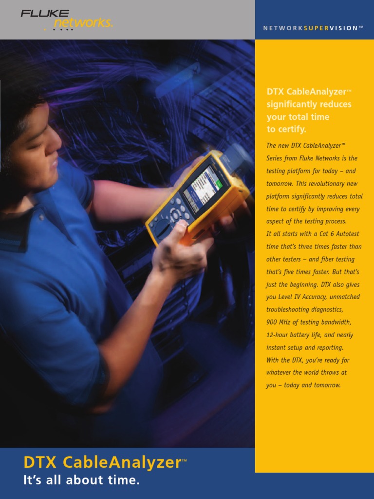 DTX Cableanalyzer: Time Is Money. DTX Saves You Both | PDF | Software ...