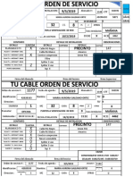 Orden de servicio cable TV