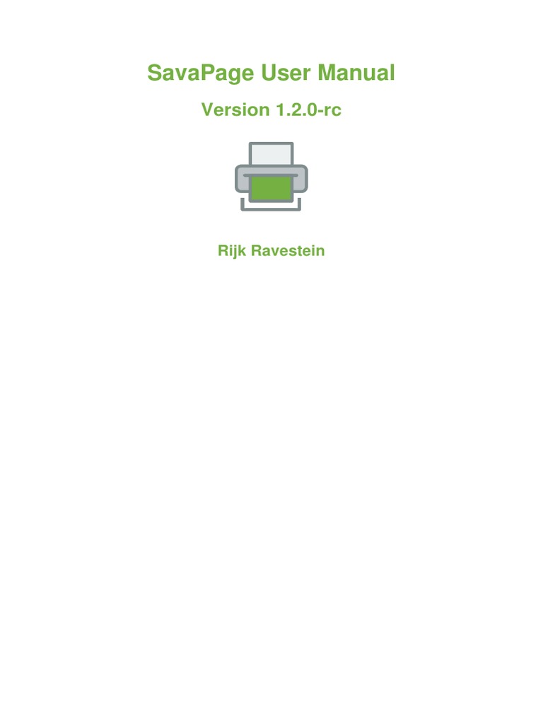 Savapage Manual 1.2.0 RC A4 | PDF | Databases | Authentication