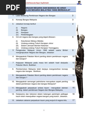 Sejarah K3 Spm 2019 Pembinaan Negara Bangsa Pdf