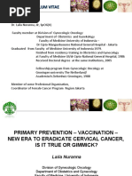 Download Primary Prevention  Vaccination  New Era To Eradicate Cervical Cancer Is It True Or Gimmick by Indonesian Journal of Cancer SN43595177 doc pdf