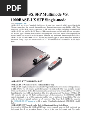 000base Sx Sfp Multimode Vs 1000base Lx Sfp Single Mode December 7 17 Optical Fiber Natural Philosophy