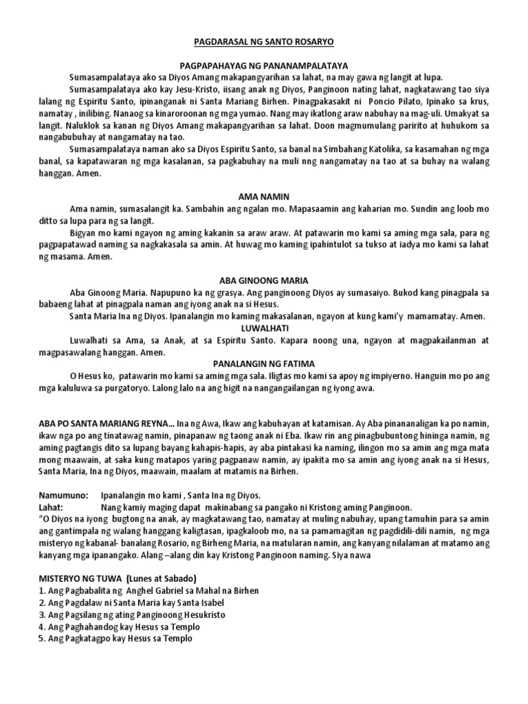 Pagdarasal NG Santo Rosaryo | PDF