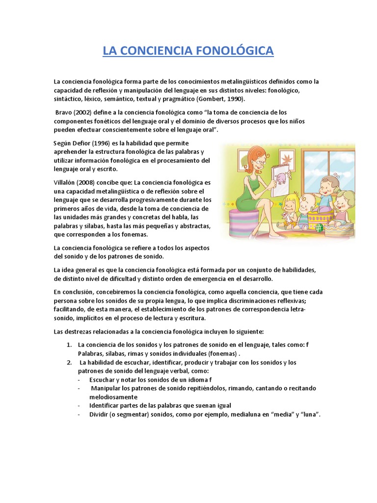 La importancia de la conciencia fonológica y sus niveles de desarrollo ...