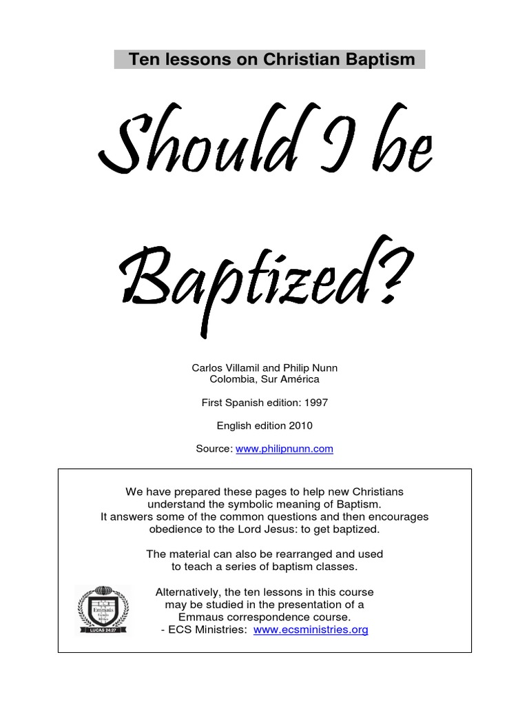 Should I Be Baptized English Pdf Pdf Conversion To Christianity
