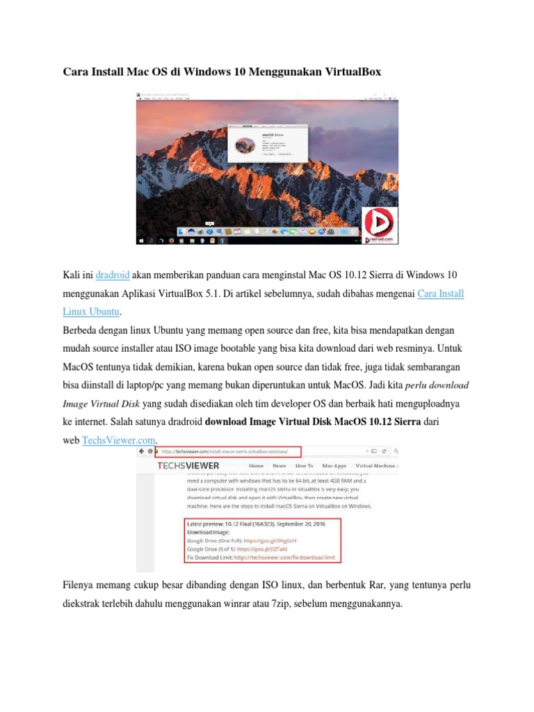Cara Instal Mac Os Di Windows | PDF