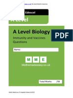 Immunity and Vaccines As Biology Questions AQA OCR Edexcel