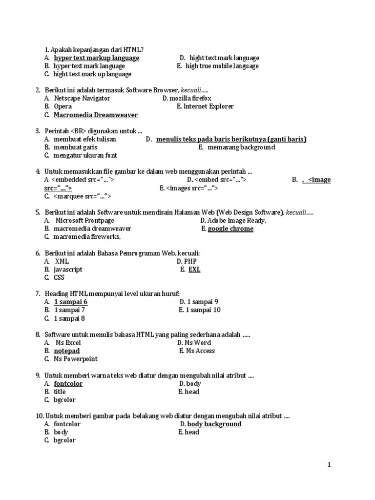 Panduan Dasar Pemrograman Web HTML | PDF