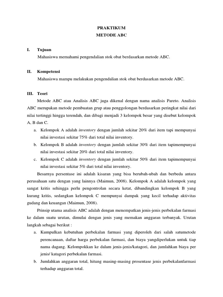 Latihan Soal Metode Analisis ABC | PDF