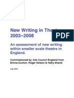 An Assessment of New Writing Within Smaller Scale Theatre in England