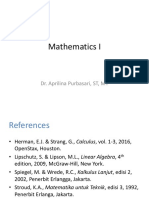 Mathematics I: Dr. Aprilina Purbasari, ST, MT
