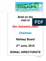 Railway Board Chairman's Visit Briefing