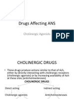 Drugs Affecting ANS: Cholinergic Agonists