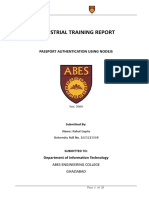 Industrial Training Report: Passport Authentication Using Nodejs