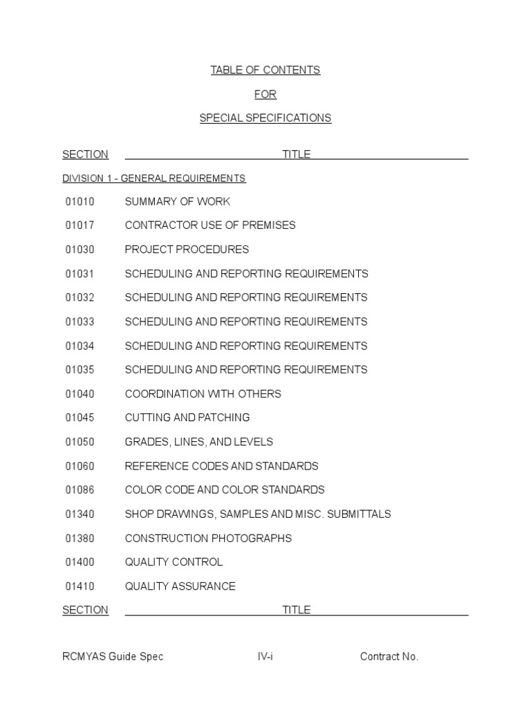 Division 1 General Requirements PDF Economic Sectors Engineering