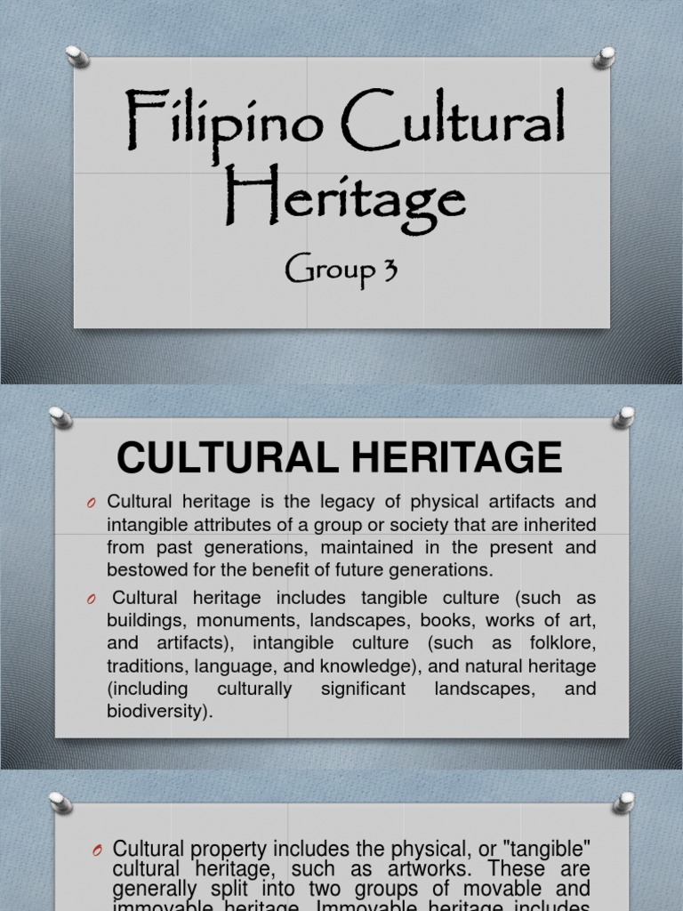 Filipino Cultural Heritage Overview | PDF | Cultural Heritage | Philippines