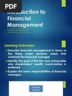 Introduction To Financial Management