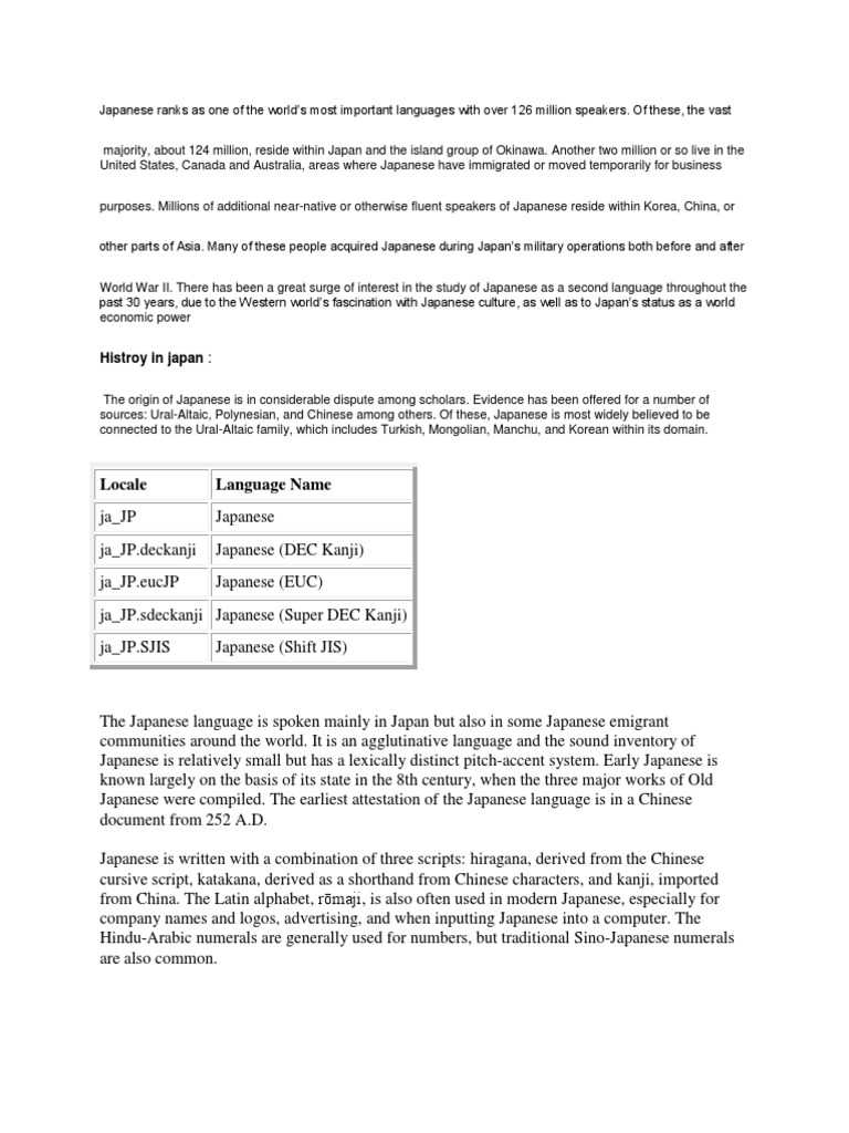 Japanese Language and Its Global Reach | PDF