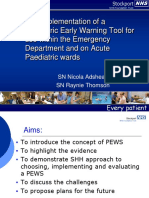 The Implementation of A Paediatric Early Warning Tool For Use Within The Emergency Department and On Acute Paediatric Wards