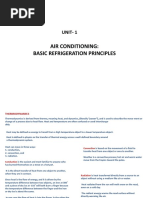 Air Conditioning: Basic Refrigeration Principles: Unit-1