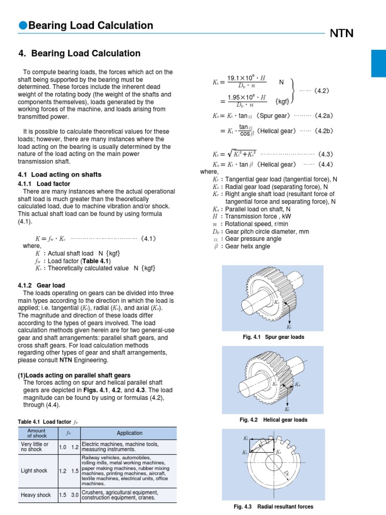 Bearing Load Calculation Gear Belt (Mechanical)