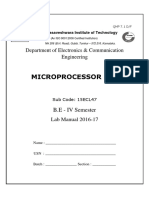 Microprocessor Lab: Department of Electronics & Communication Engineering