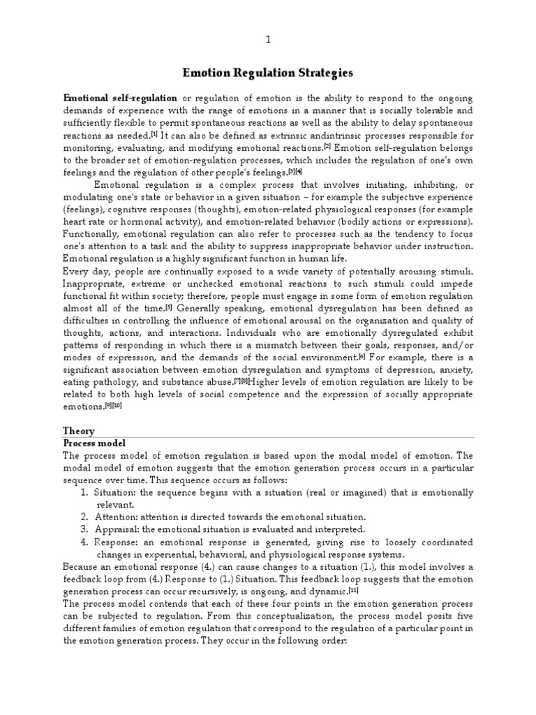 Emotion Regulation Techniques Guide | PDF | Emotional Self Regulation ...