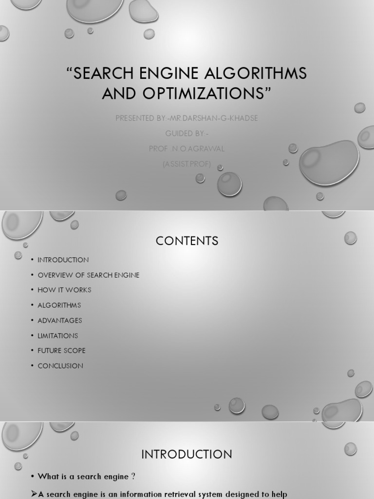 Search Engine Algorithms Overview | PDF | Search Engine Optimization ...