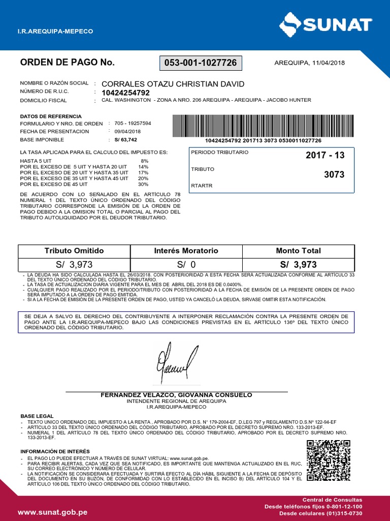 Modelo de Orden de Pago PDF | PDF | Gobierno | Finanzas (general)