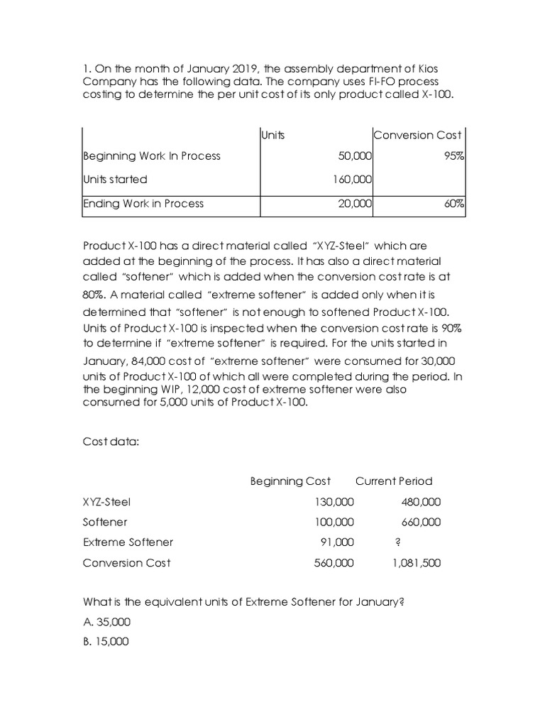 Process Costing and Inventory Analysis | PDF | Goodwill (Accounting ...