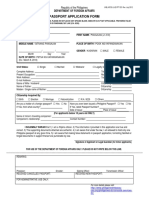 Passport Application Form: Department of Foreign Affairs