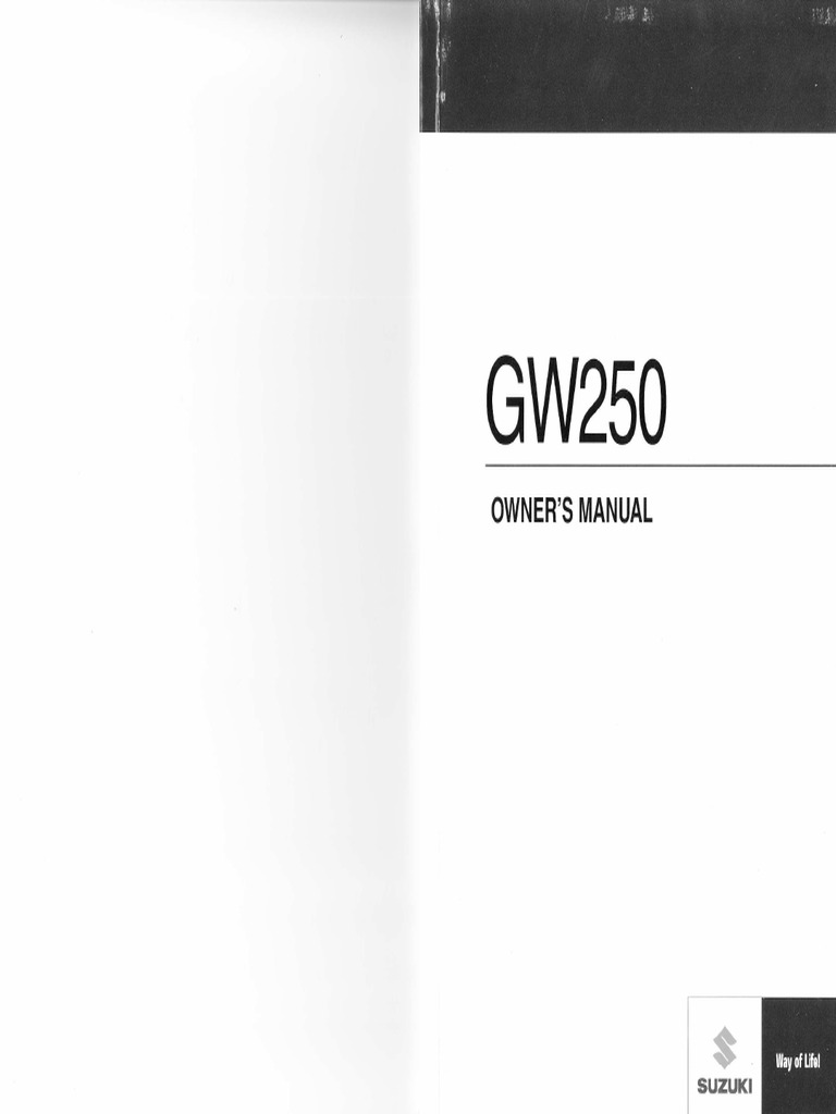 Suzuki GW250 User Guide PDF