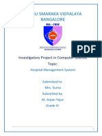 Nehru Smaraka Vidyalaya Bangalore: Investigatory Project in Computer Science Topic