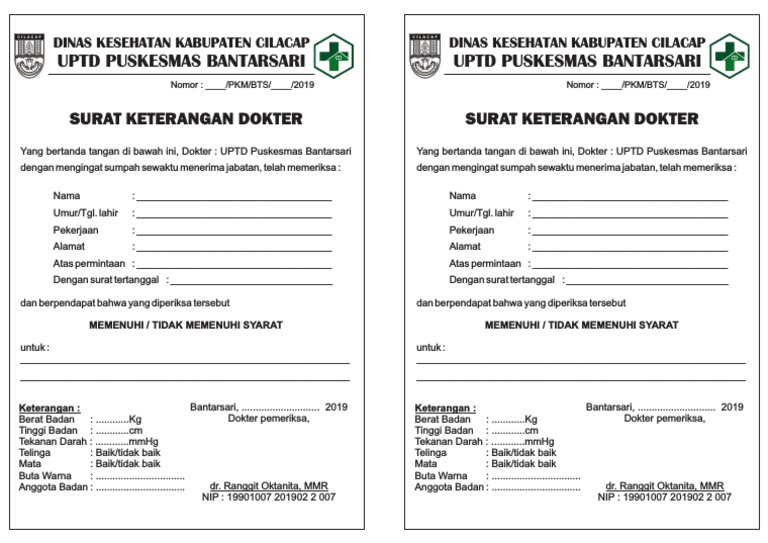 Surat Keterangan Sehat