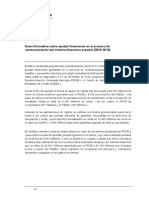 Nota Informativa Sobre Ayudas Financieras en El Proceso de Reestructuración Del Sistema Financiero Español