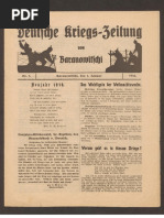 Deutsche Kriegszeitung Von Baranowitschi 1916-1918