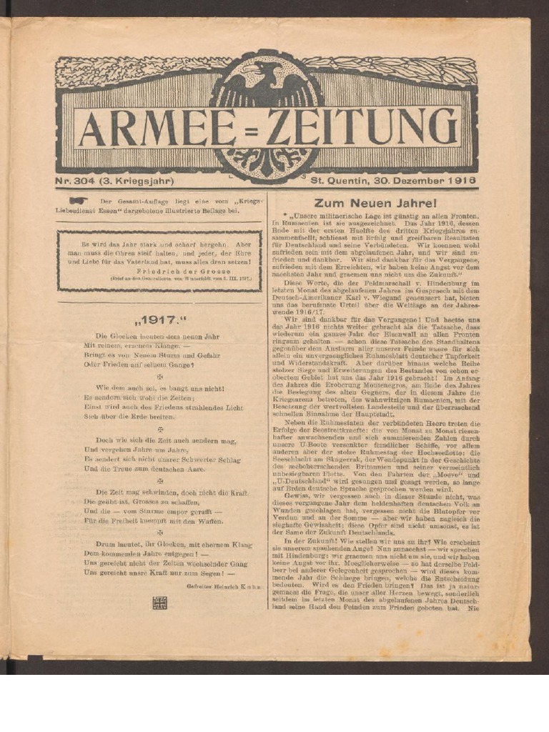 Armeezeitung Der 2 Armee 1914-1918 PDF