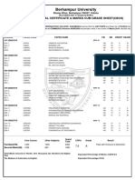 Berhampur University: Provisional Certificate & Marks Cum Grade Sheet (CBCS)