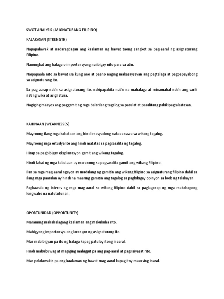 Swot Analysis (-Wps Office | PDF