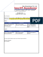 Rao Major: Test - 1 (Target Year 2019 - 2021)