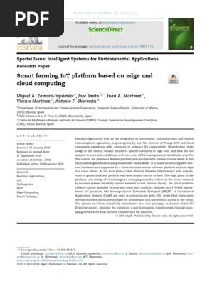 Smart Farming Iot Platform Based On Edge And Cloud Computing Internet Of Things Cloud Computing